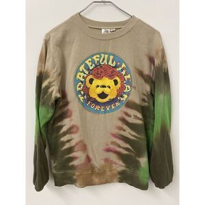 Womens Grateful Dead Graphic Tie Dye Dancing Bear Sweatshirt Small Purple Green